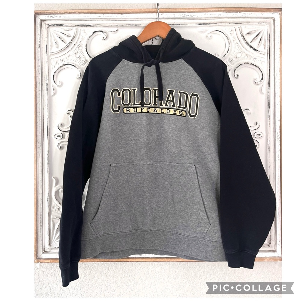 COLORADO BUFFALOES RAGLAN SWEATSHIRT CORDUROY LINED HOODIE BUFFS - Picture 2 of 4